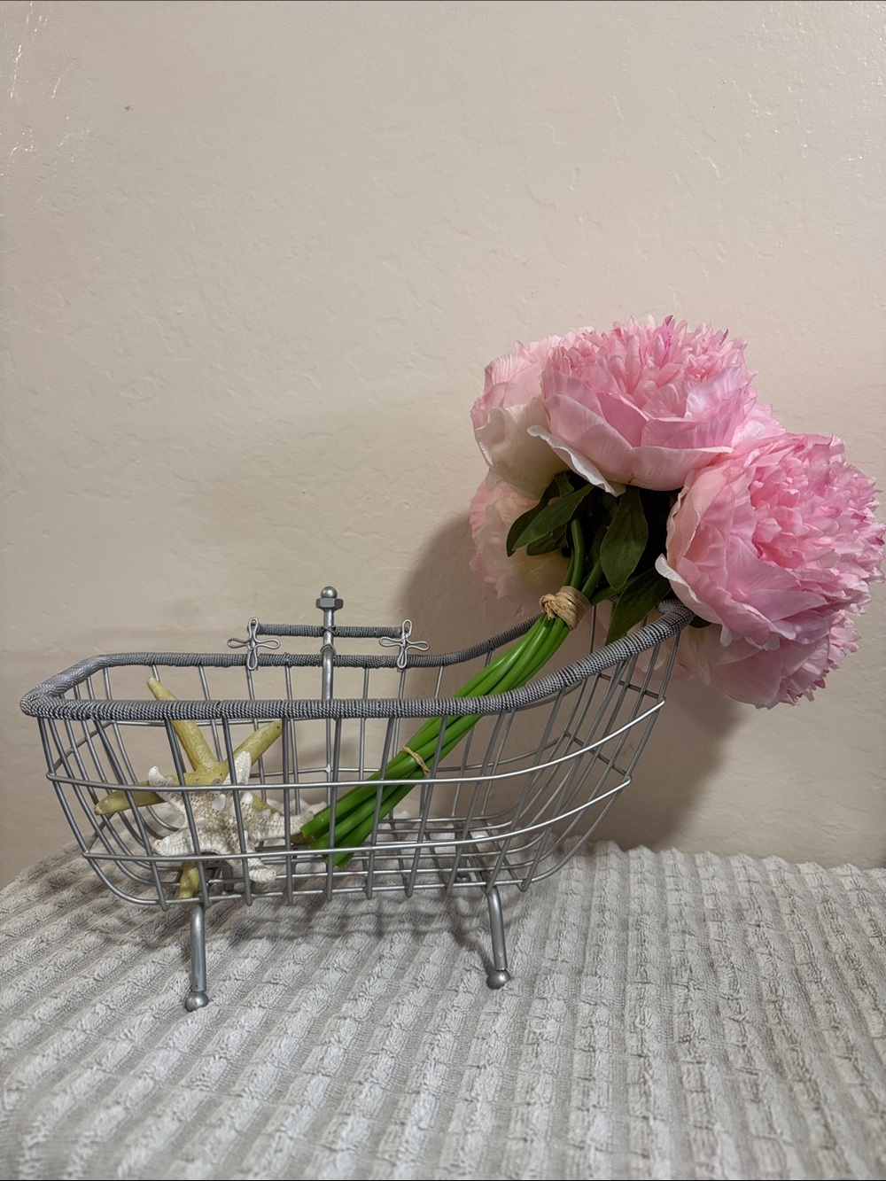Decorative Silver Wire Bathtub Basket